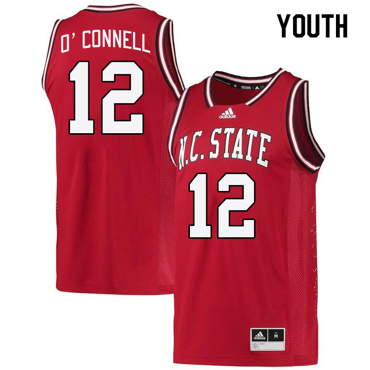 Youth #12 Michael O'Connell NC State Wolfpack College Basketball Jerseys Stitched Sale-Retro